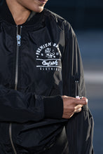 Load image into Gallery viewer, Cooyah Jamaica, Premium Brand Lion Bomber Jacket in black. Jamaican streetwear clothing.
