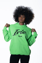 Load image into Gallery viewer, Cooyah Jamaica. Women&#39;s Irie lime green pullover hoodie.  Jamaican reggae clothing.
