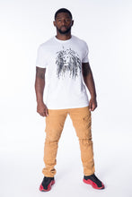 Load image into Gallery viewer, Cooyah Jamaica. Men&#39;s Lion Sparkle T-Shirt. Rasta Lion with Dreads design on ringspun cotton. Jamaican clothing brand.
