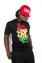 Load image into Gallery viewer, Cooyah Jamaica.  Men&#39;s See We Yah graphic tee screen printed in rasta colors.  Jamaican streetwear clothing brand.
