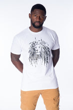 Load image into Gallery viewer, Cooyah Jamaica.  Men&#39;s Lion Sparkle T-Shirt.  Rasta Lion with Dreads design on ringspun cotton.  Jamaican clothing brand.
