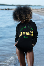 Cooyah - Women's Real Ting Jamaica Pullover Hoodie, screen printed on soft fabric with Jamaican colors graphic.