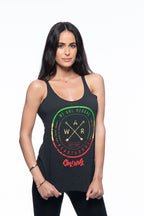 Cooyah Jamaica - Women's WAR We Are Reggae tank top.  Screen printed in rasta colors.  Jamaican clothing brand.