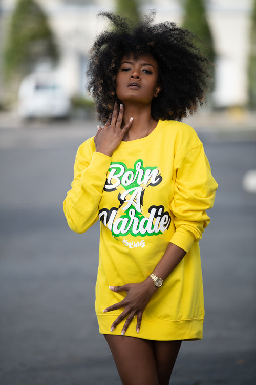 Cooyah Jamaican fashion sweatshirt with colorful Born a Yardie design
