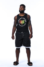 Load image into Gallery viewer, Cooyah Jamaica. Everything Irie men&#39;s black tank top with reggae graphics. Jamaican streetwear clothing.
