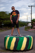 Load image into Gallery viewer, Cooyah Jamaica. A Dat Yuh Seh Men&#39;s Jamaican patois graphic tee. Screen printed in reggae colors. Caribbean menswear since 1987. IRIE

