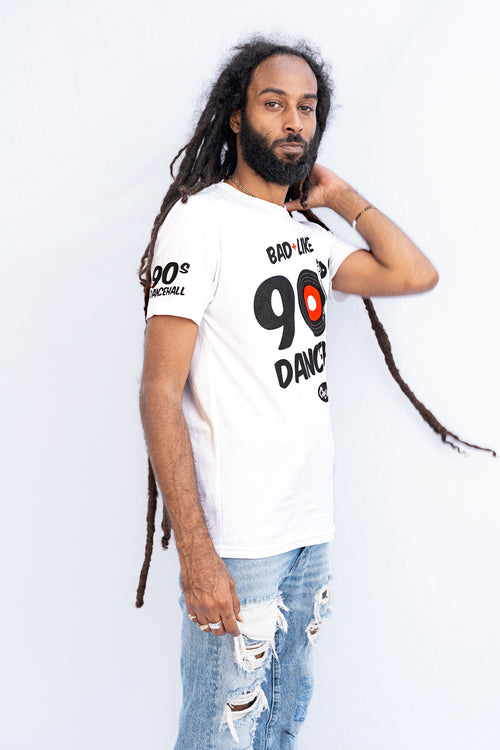 Cooyah Clothing men's Bad Like 90s Dancehall graphic tee in white