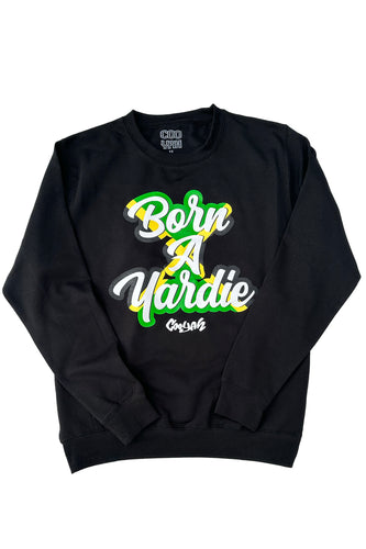 Born A Yardie Jamaica pullover sweatshirt by Cooyah Clothing.