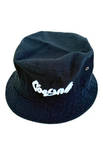 Load image into Gallery viewer, Cooyah black bucket hat with embroidered Cooyah logo.  Jamaican streetwear, beachwear clothing.
