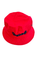 Load image into Gallery viewer, Cooyah lime red bucket hat with embroidered Cooyah logo.  Jamaican streetwear, beachwear clothing.
