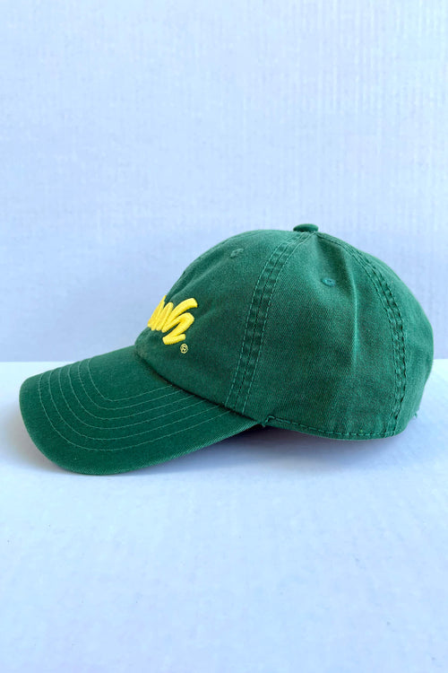 Oooyah Embroidered Cap with classic logo in green.  We are a Jamaican streetwear clothing brand established in 1987.