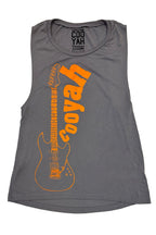 Cooyah Jamaica.  Women's gray tank top with electric guitar reggae graphic.  As a Jamaican owned clothing brand since 1987, we take pride in bringing you this classic piece. 