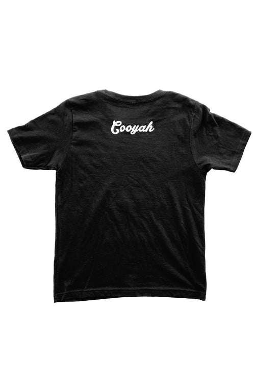 Cooyah Kids graphic tee in black.