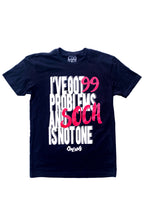 Cooyah Jamaica. I've Got 99 Problems and Soca is Not One. Men's Ringspun cotton, short sleeve graphic tee in black. Jamaican clothing brand.