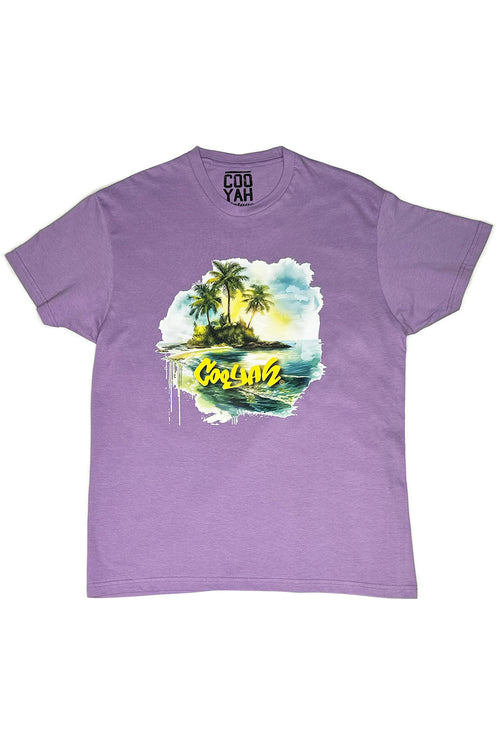 Cooyah Clothing.  Men's island life Jamaica graphic tee.  Inspired by the Caribbean, for a laid-back look. This is a crewneck, short sleeve tee.