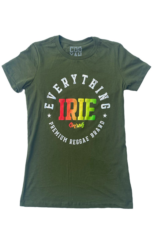 IRIE womens' graphic tee. Cooyah Clothing Brand. Jamaica
As a Jamaican owned clothing brand since 1987, we take pride in bringing you this classic piece. 