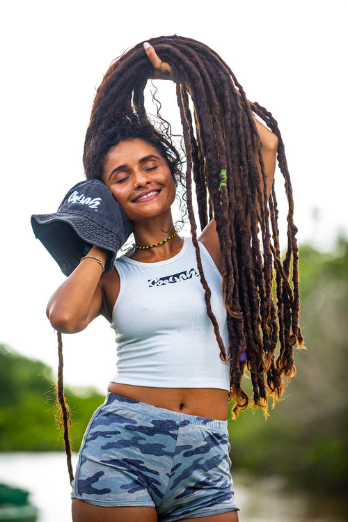 Cooyah Jamaica. Women's Montego Bay cropped tank tank.  As a Jamaican owned clothing brand since 1987, we take pride in bringing you this classic piece. Don't wait, get yours now!