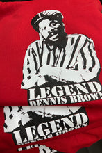 Load image into Gallery viewer, Dennis Brown Crown Prince of Reggae Hoodies in red. Cooyah Clothing Brand Collaboration.
