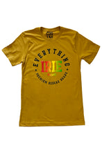 Load image into Gallery viewer, Cooyah Jamaica Everything Irie men&#39;s short sleeve graphic tee with reggae colors. We are a Jamaican clothing brand established in 1987.
