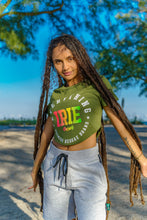 Load image into Gallery viewer, IRIE womens&#39; graphic tee in olive green. Cooyah Clothing Brand. Jamaica
