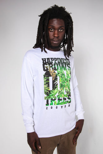Cooyah Jamaica long sleeve men's Rasta Cannabis Tee Shirt, Ring Spun, Crew Neck, Jamaican Street Wear Reggae clothing, IRIE