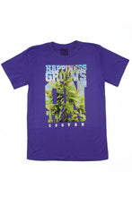 Load image into Gallery viewer, Cooyah Jamaica Happiness Grows on Trees Cannabis Tee in purple.  Jamaican streetwear clothing
