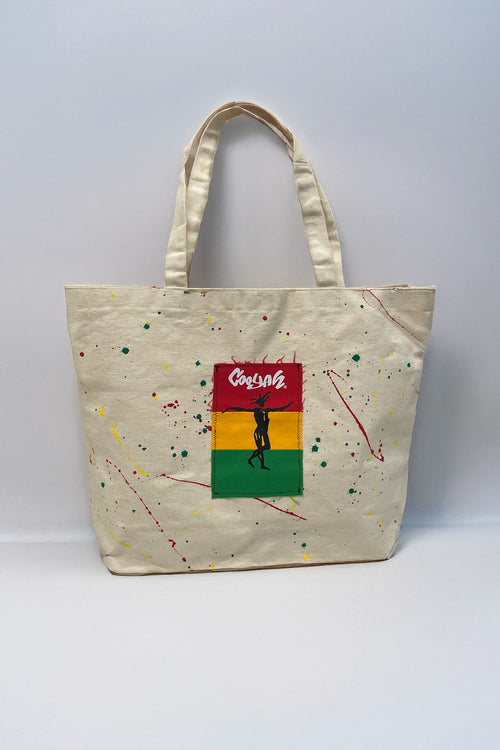 Rasta Splatter Canvas Tote Bag
