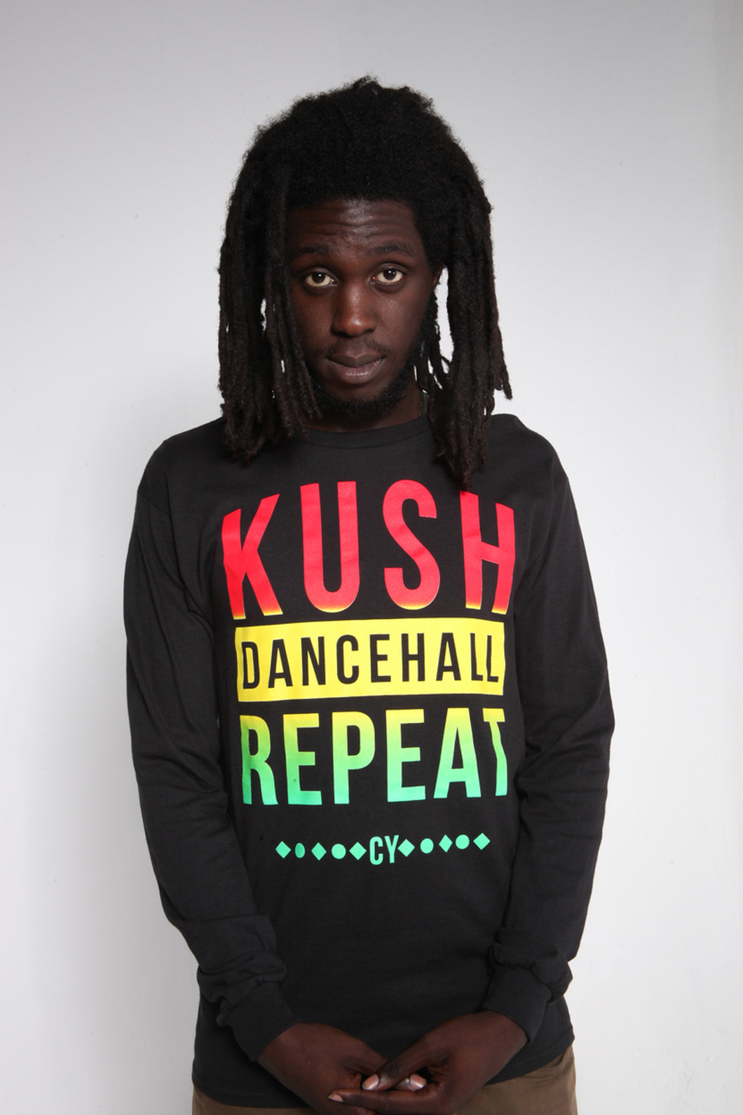 Cooyah Jamaica long sleeve Men's Kush, Dancehall graphic Tee Shirt, Ring Spun, Crew Neck, Street Wear, IRIE