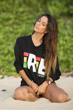 Load image into Gallery viewer, Cooyah Irie Classic long sleeve t-shirt.  Available in black with reggae colors design.
