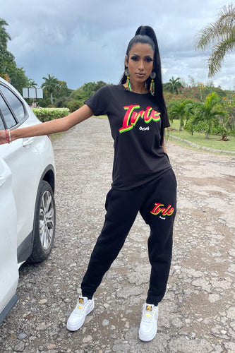Cooyah Jamaica. Unisex Joggers with Irie Rasta graphic on the front. We are a reggae clothing established in 1987.