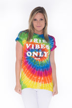 Load image into Gallery viewer, Cooyah Jamaica short sleeve women&#39;s Irie Vibes Only tie-dye Tee Shirt, Ring Spun, Crew Neck, Jamaican Reggae clothing
