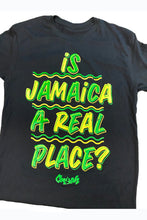 Load image into Gallery viewer, Cooyah Jamaica graphic tee in black. Men&#39;s crew neck, short sleeve t-shirt. Jamaican clothing brand.
