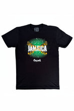 Load image into Gallery viewer, Cooyah Jamaica graphic tee in black.  Jamaican flag design on a short sleeve black graphic tee.
