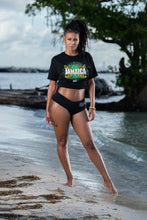 Load image into Gallery viewer, Cooyah Jamaica.  Women&#39;s Jamaican Flag graphic tee.  Short sleeves, crew neck, ringspun.  Caribbean clothing brand.  IRIE 
