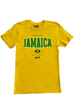 Load image into Gallery viewer, Cooyah Clothing. Jamaica Land We Love graphic tee in yellow. Men&#39;s crew neck, short sleeve, ringspun cotton. Jamaican streetwear brand. IRIE
