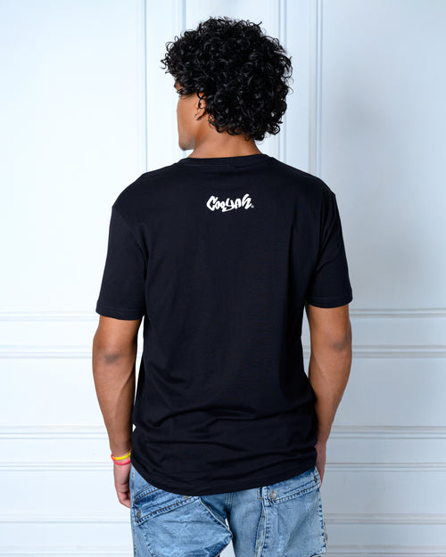 Cooyah Kingstonish graphic tee.  Men's Kingston, Jamaica t-shirt in black.  Jamaican streetwear clothing brand since 1987.  IRIE