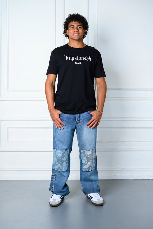 Cooyah Kingstonish graphic tee.  Men's Kingston, Jamaica t-shirt in black.  Jamaican streetwear clothing brand since 1987.  IRIE