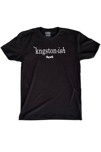 Cooyah Kingstonish graphic tee.  Men's Kingston, Jamaica t-shirt in black.  Jamaican streetwear clothing brand since 1987.  IRIE