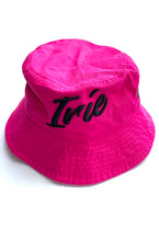 Load image into Gallery viewer, Cooyah Jamaica. Irie Embroidered Bucket hat in pink. Jamaican clothing brand.
