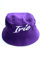 Load image into Gallery viewer, Cooyah Jamaica. Irie Embroidered Bucket hat in purple. Jamaican clothing brand.
