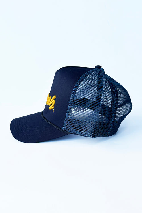 Cooyah Clothing.  Men's Navy Blue Trucket Hat.  We are a Jamaican owned clothing company established in 1987.