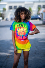 Load image into Gallery viewer, Cooyah tie-dye women&#39;s tee with Irie graphic
