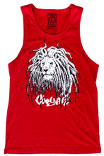 Load image into Gallery viewer, Cooyah Jamaica.  Men&#39;s red Rasta Dread Lion Tank Top.  Jamaican streetwear clothing brand.

