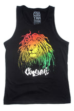 Cooyah Clothing men's Rasta Lion with dreads tank top.  Ringspun cotton, reggae style Jamaica