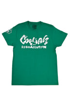 Cooyah - Men's green Reggaelution graphic tee with destressed print.  