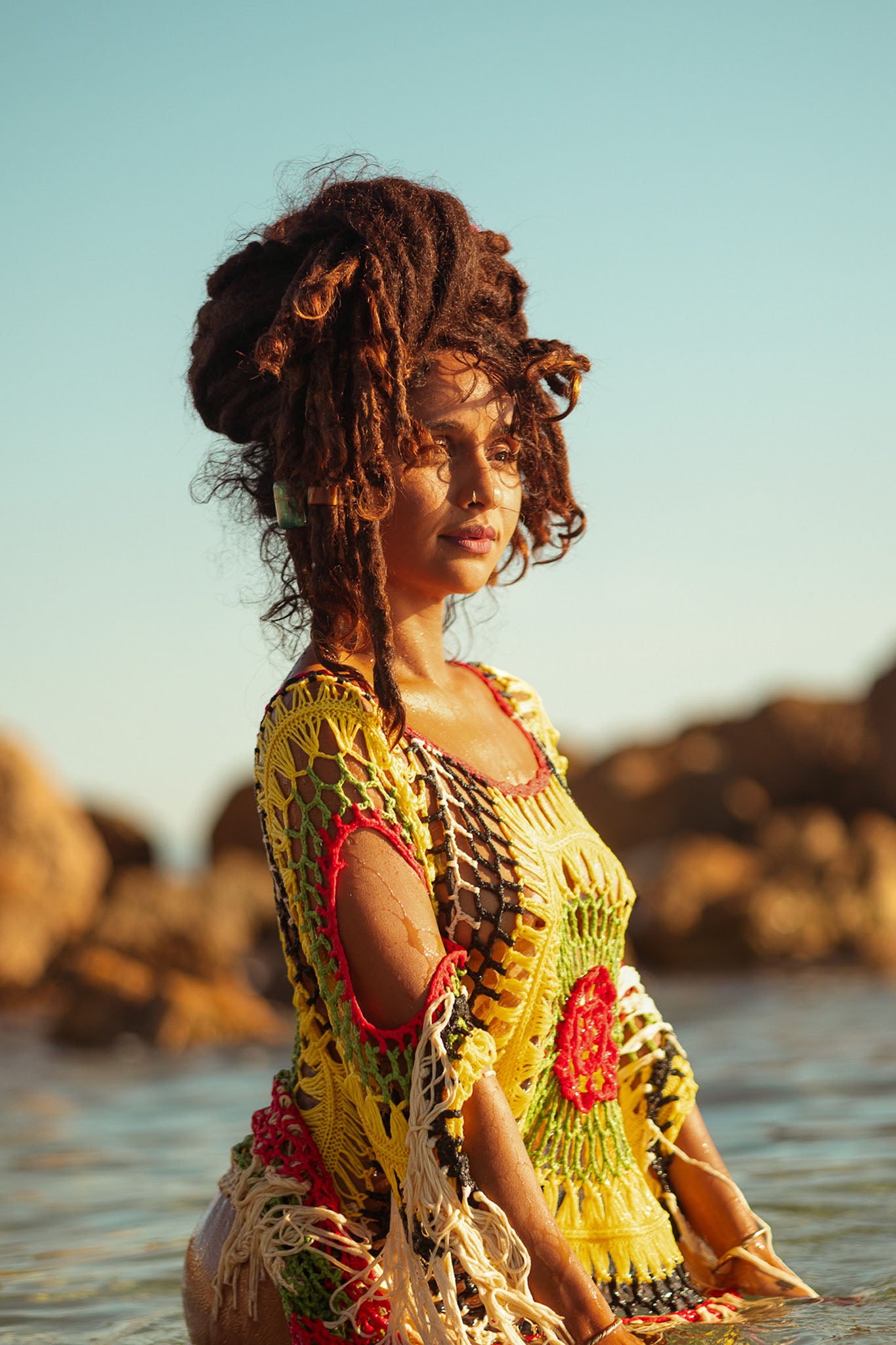 Cooyah Jamaica Rose Mesh Beach Dress One Size Cooyah Jamaica Rose Mesh Beach Dress One Size