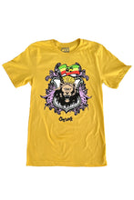 Load image into Gallery viewer, Cooyah Clothing, Rasta Lion short sleeve graphic tee in yellow. Jamaican streetwear Ethiopia Flag T-Shirt
