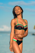 Load image into Gallery viewer, Cooyah Jamaica Bikini in rasta colors. Reggae Swimwear. Jamaican beachwear clothing brand.
