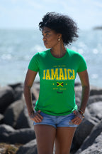 Cooyah - Women's Jamaica Land We Love graphic tees.  Jamaican streetwear clothing brand. 
