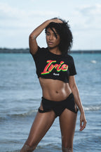Cooyah Clothing. Irie Rasta women's crop top. Jamaican beachwear